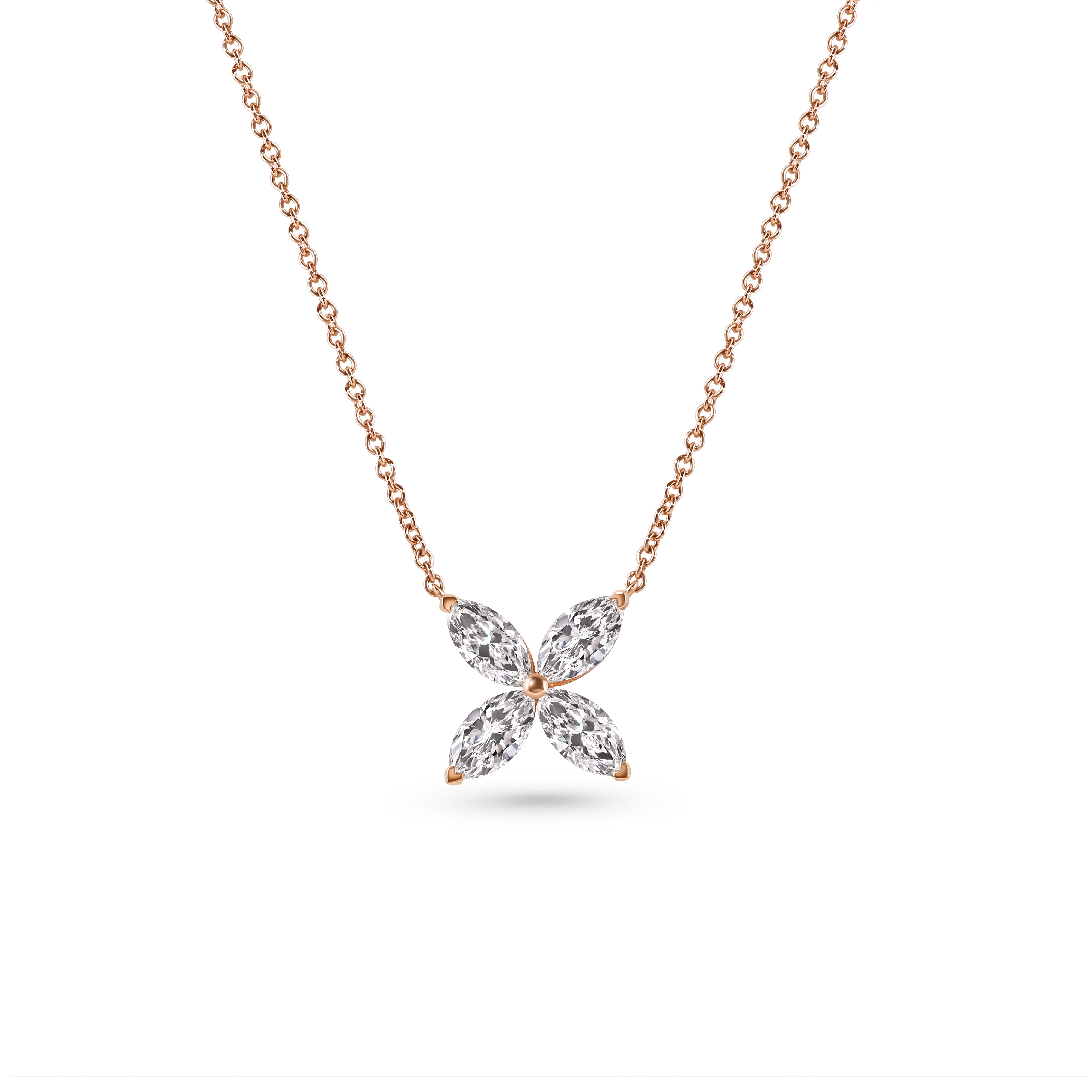 Marquise Diamond Flower Necklace