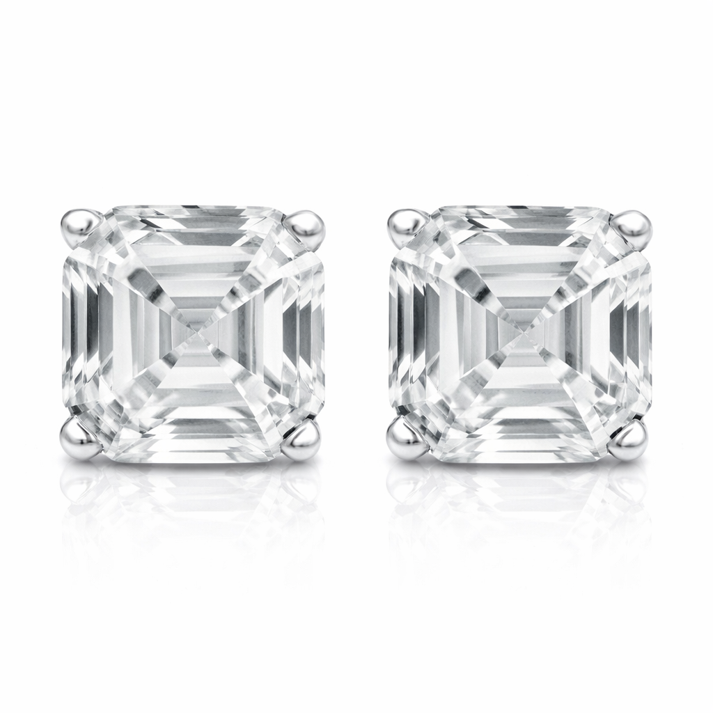 Certified LGD Home Lab Grown Diamond Stud Earrings Asscher