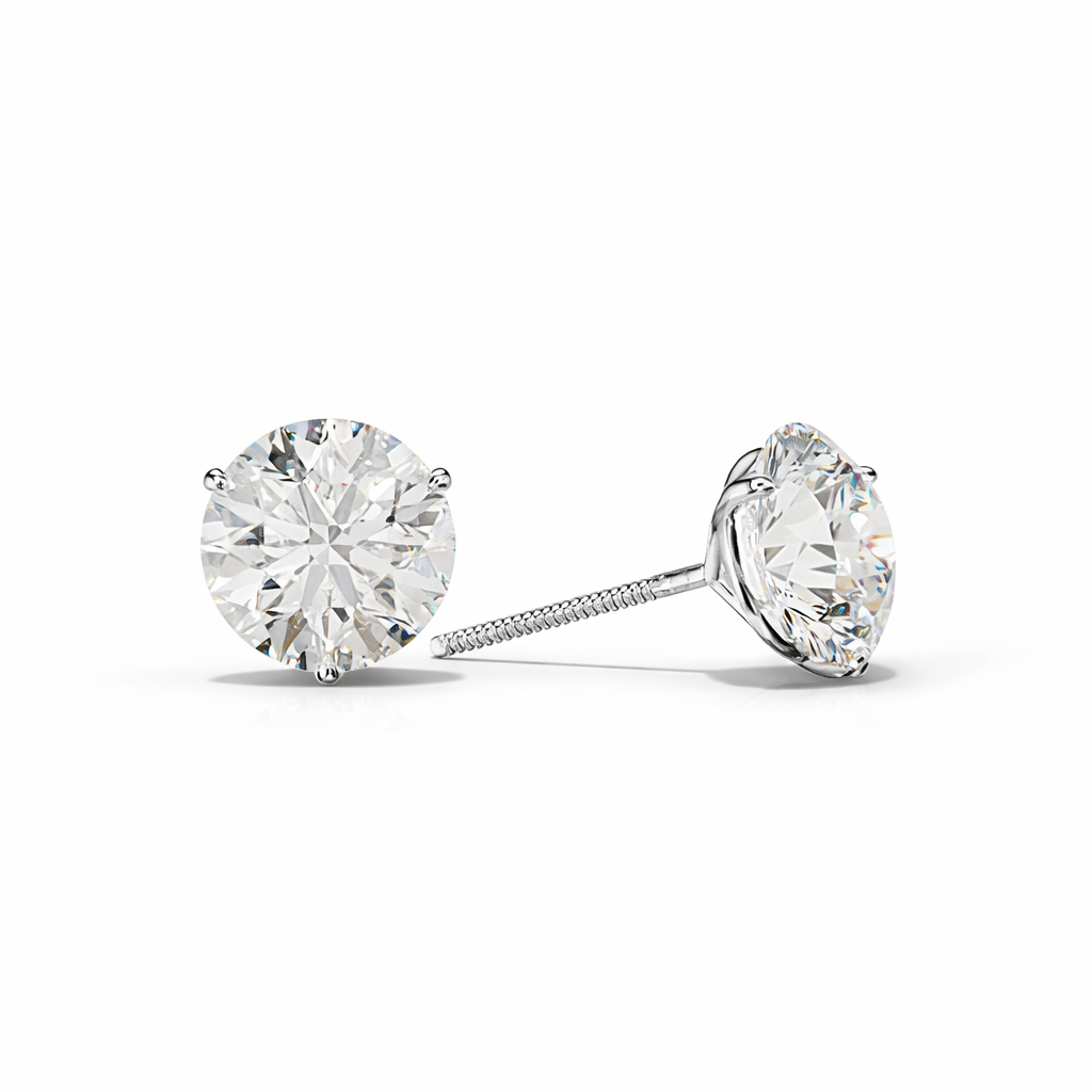 Lab-Grown Diamond Stud Earrings IGI Certified Martini Set 3-Prong