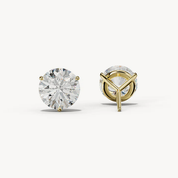 Lab-Grown Diamond Stud Earrings IGI Certified Martini Set 3-Prong