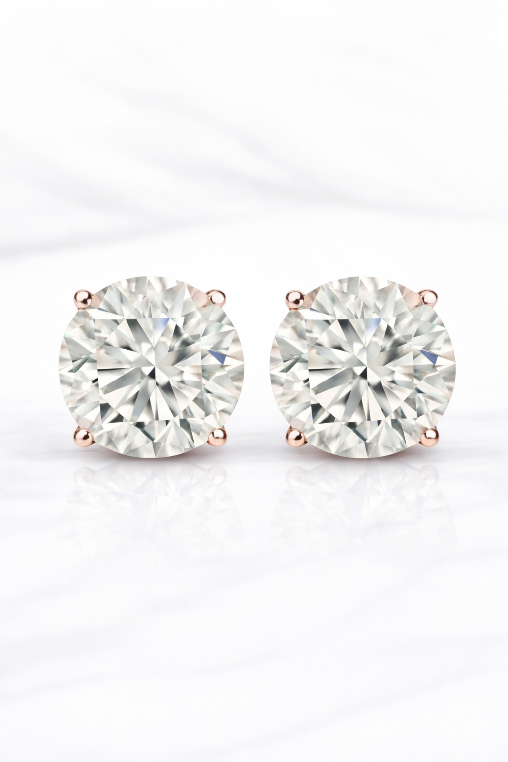 Certified LGD Classic Four Prong Stud Earrings