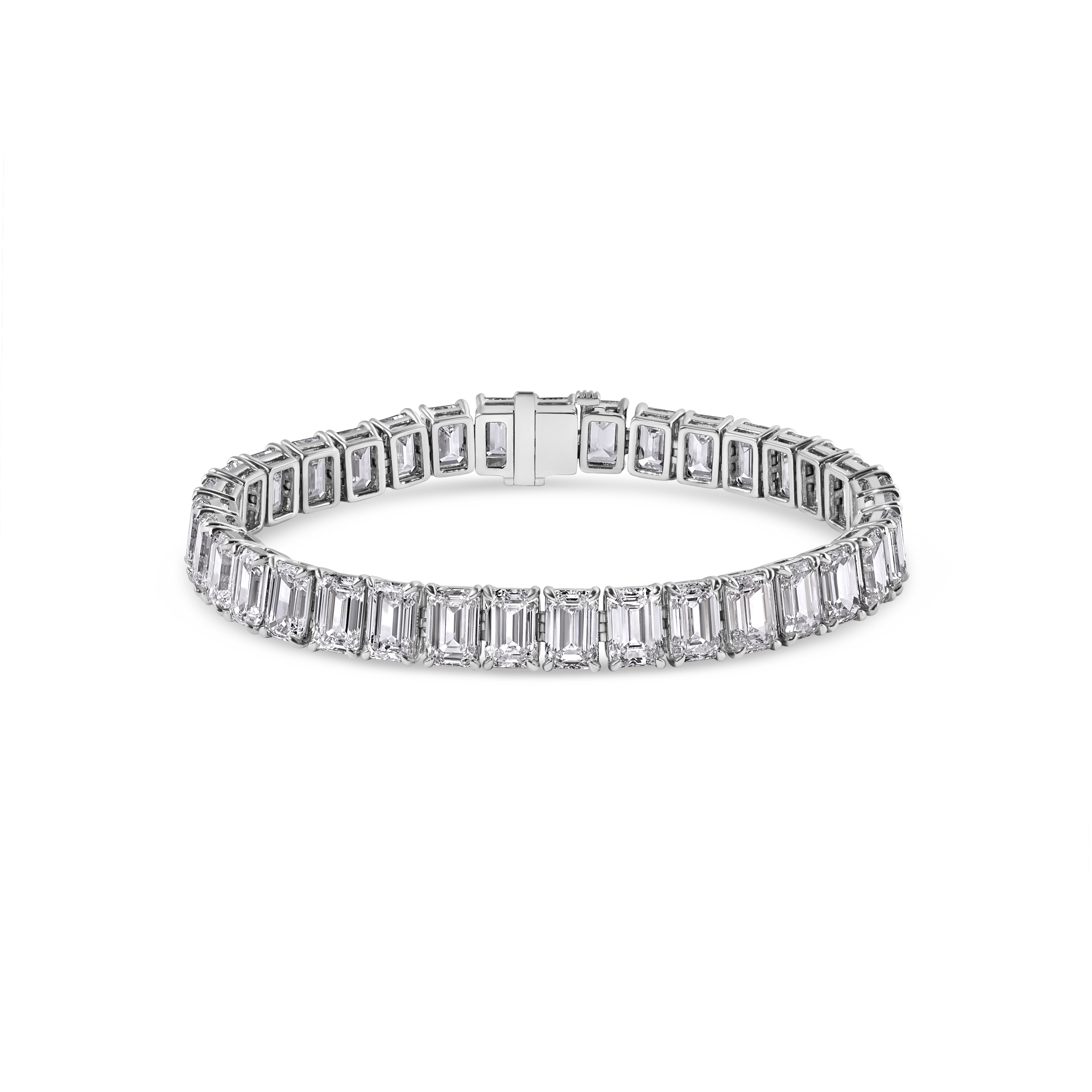 Emerald Cut Lab-Grown Diamond Tennis Bracelet