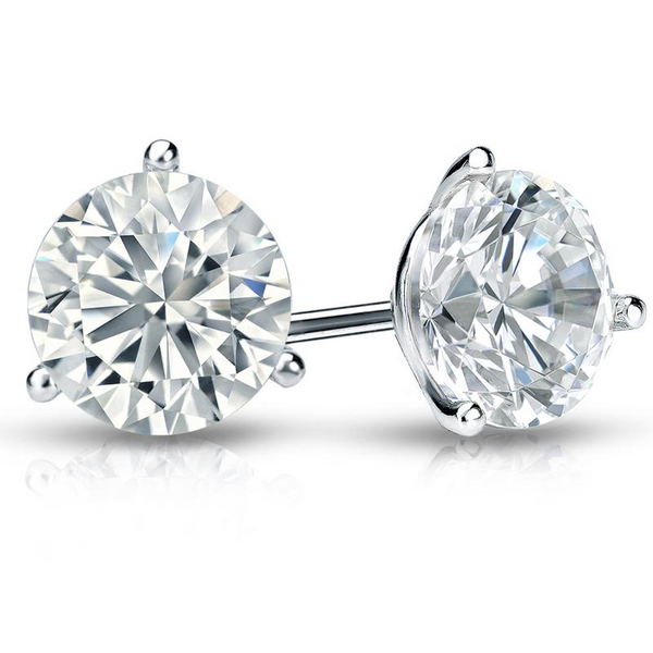 Lab-Grown Diamond Stud Earrings IGI Certified Martini Set 3-Prong