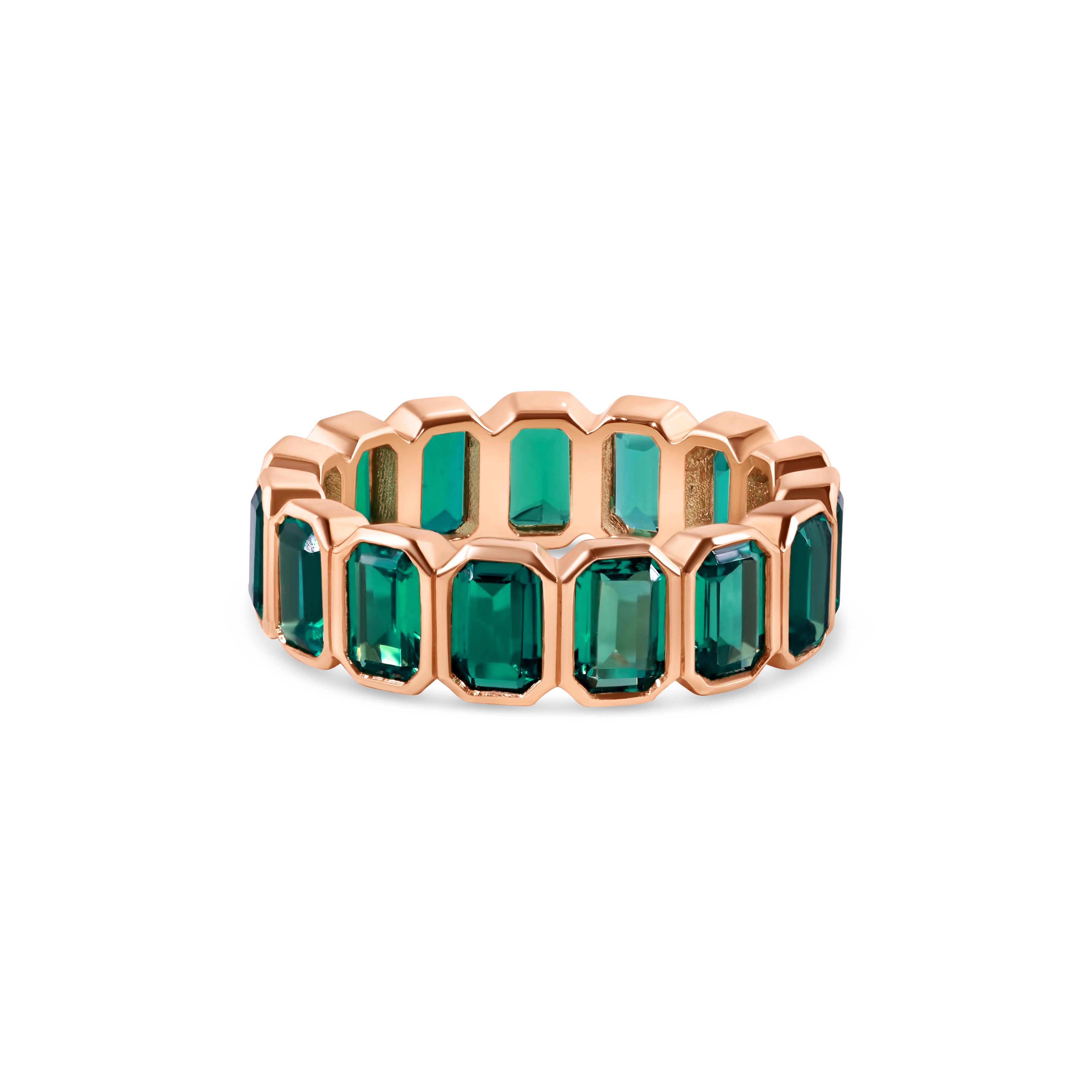 Emerald-Cut Emerald Eternity Band