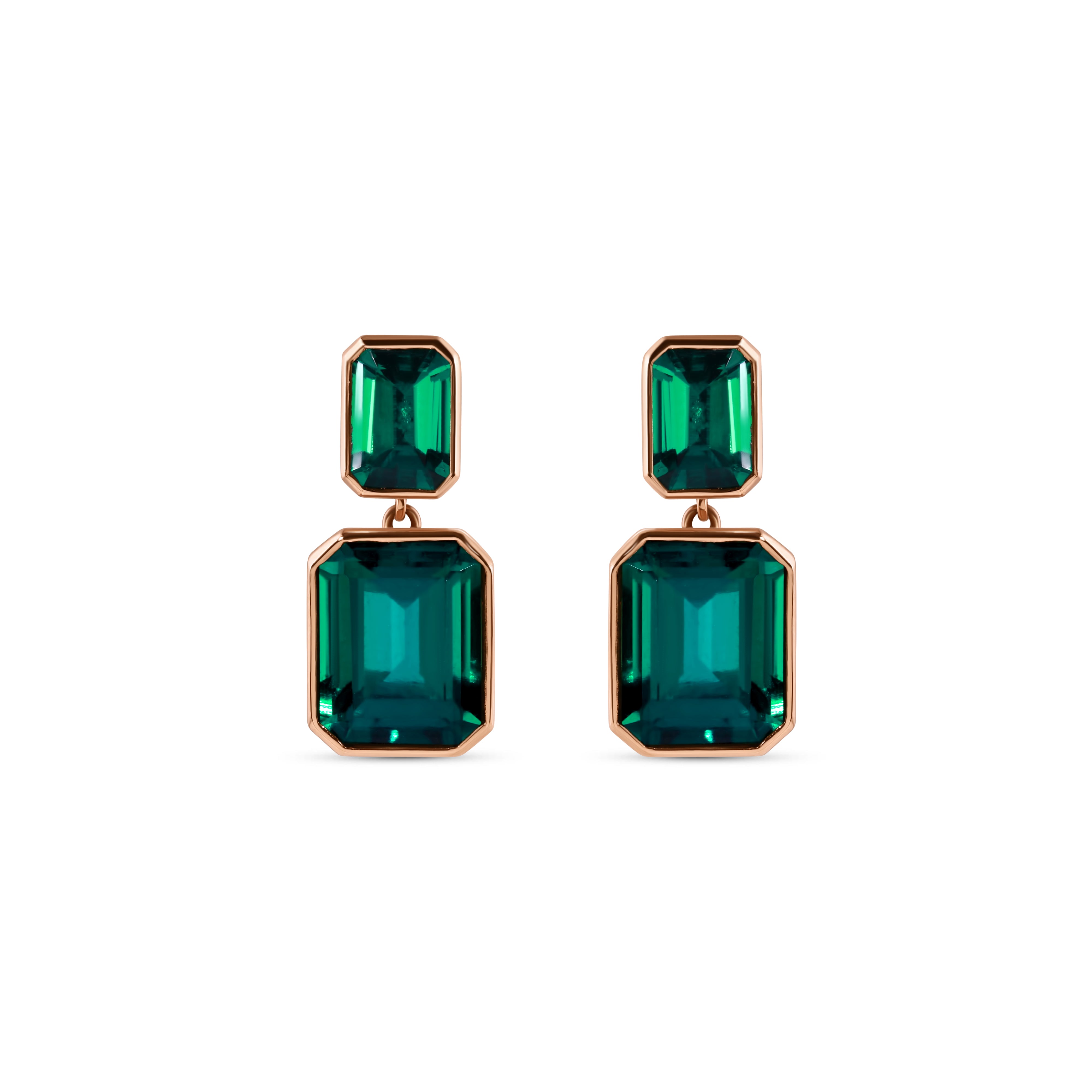 Emerald-Cut Drop Earrings
