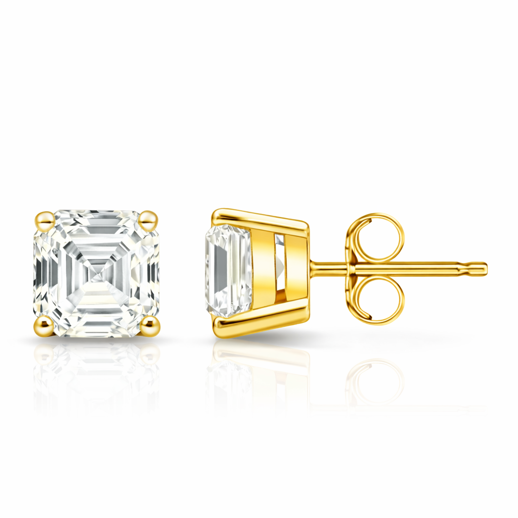 Certified LGD  Home Lab Grown Diamond Stud Earrings Asscher