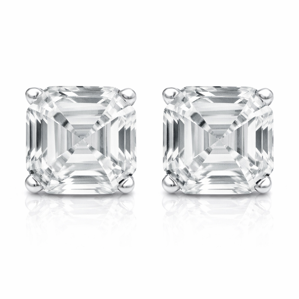 Certified LGD  Home Lab Grown Diamond Stud Earrings Asscher