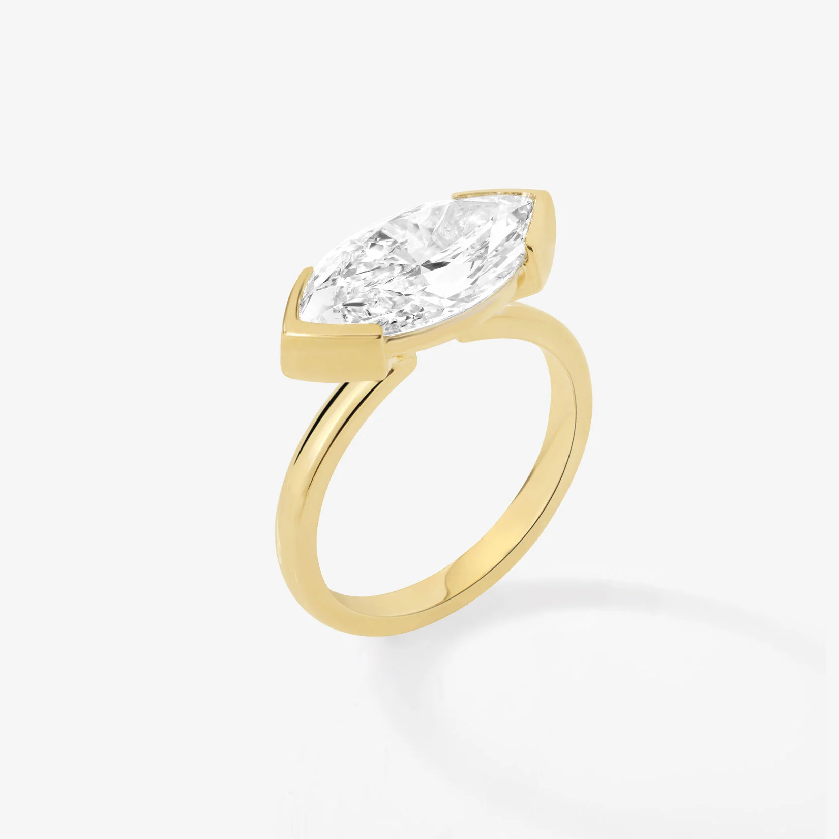 Certified IGI 3.03 Carat F VS1 Marquise Lab Grown Diamond set in The Edge
