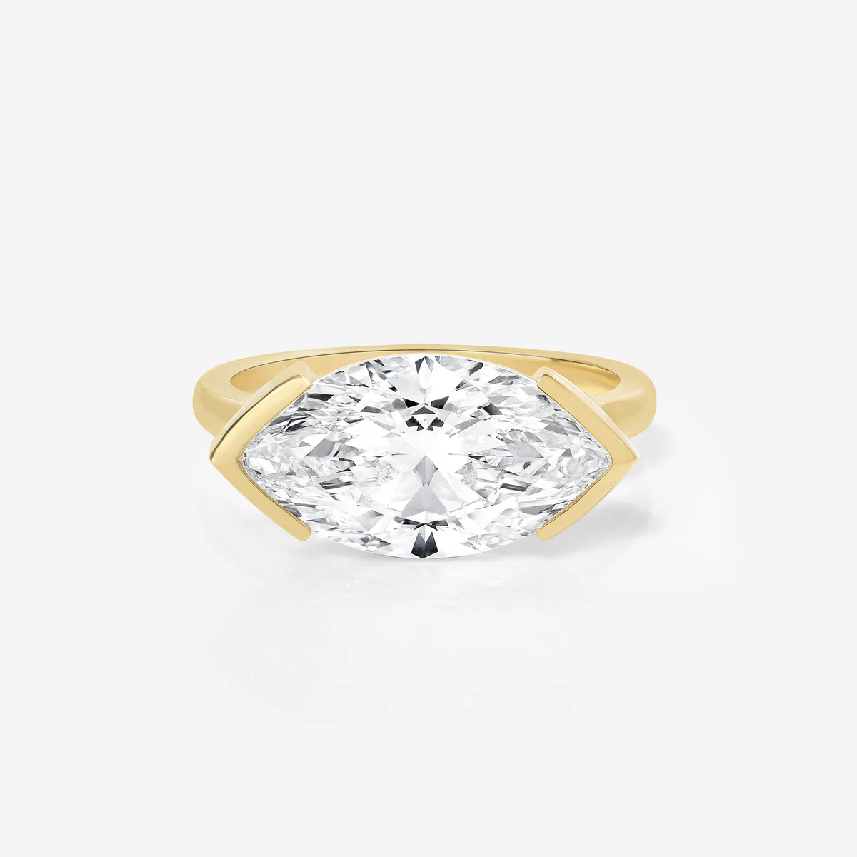 Certified IGI 3.03 Carat F VS1 Marquise Lab Grown Diamond set in The Edge