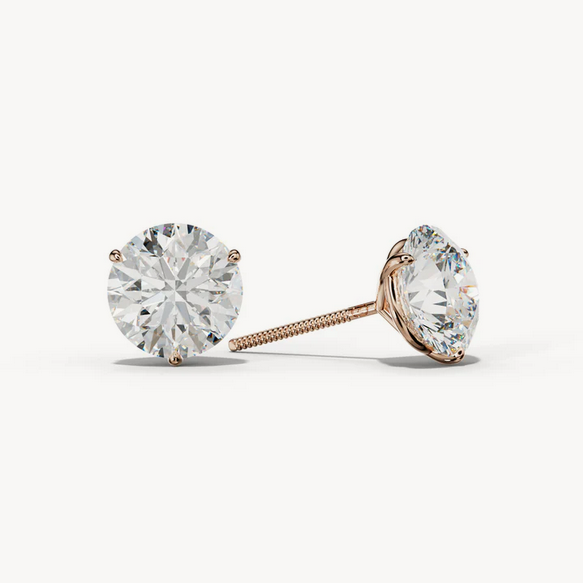Lab-Grown Diamond Stud Earrings IGI Certified Martini Set 3-Prong