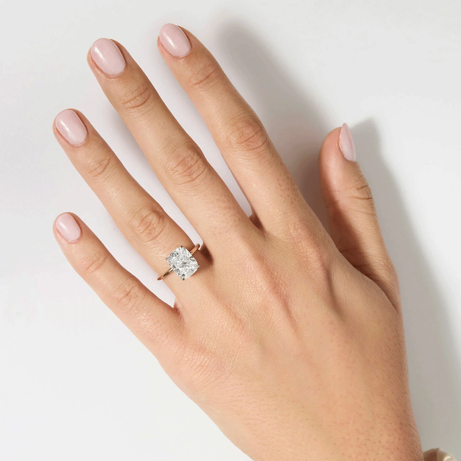 Certified IGI Cushion-Cut Lab-Grown Diamond Solitaire Ring