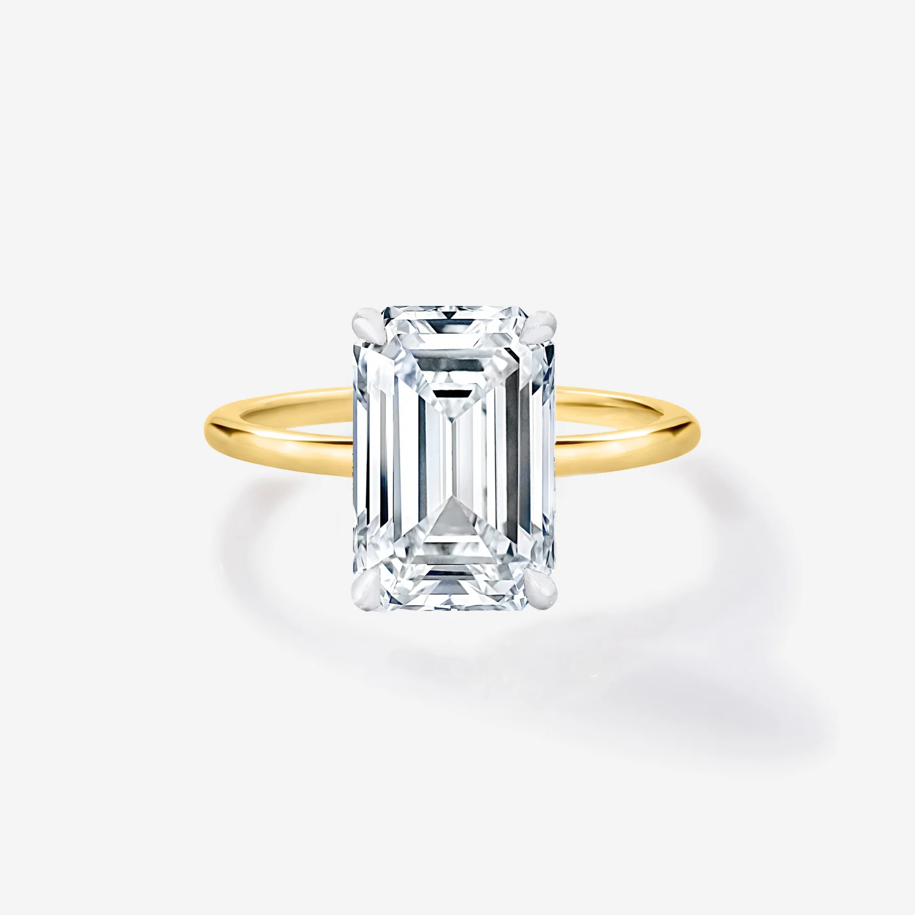 Certified IGI Emerald-Cut Lab-Grown Diamond Solitaire Ring