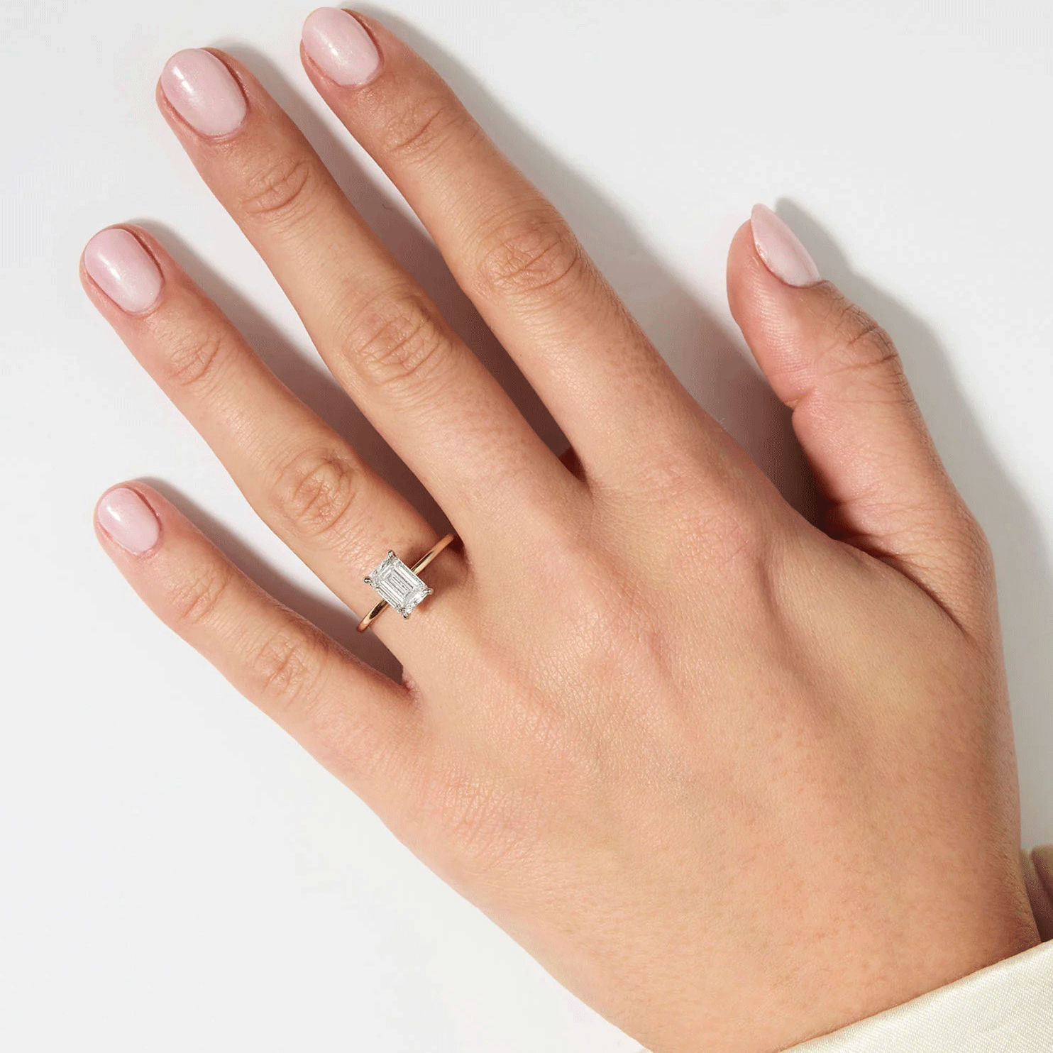 Certified IGI Emerald-Cut Lab-Grown Diamond Solitaire Ring