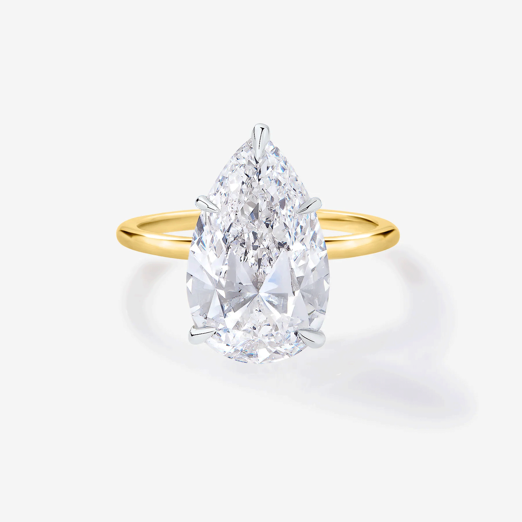 Certified IGI Pear-Shaped Lab-Grown Diamond Solitaire Ring