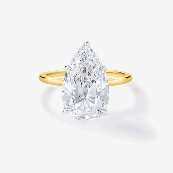 Certified IGI Pear-Shaped Lab-Grown Diamond Solitaire Ring
