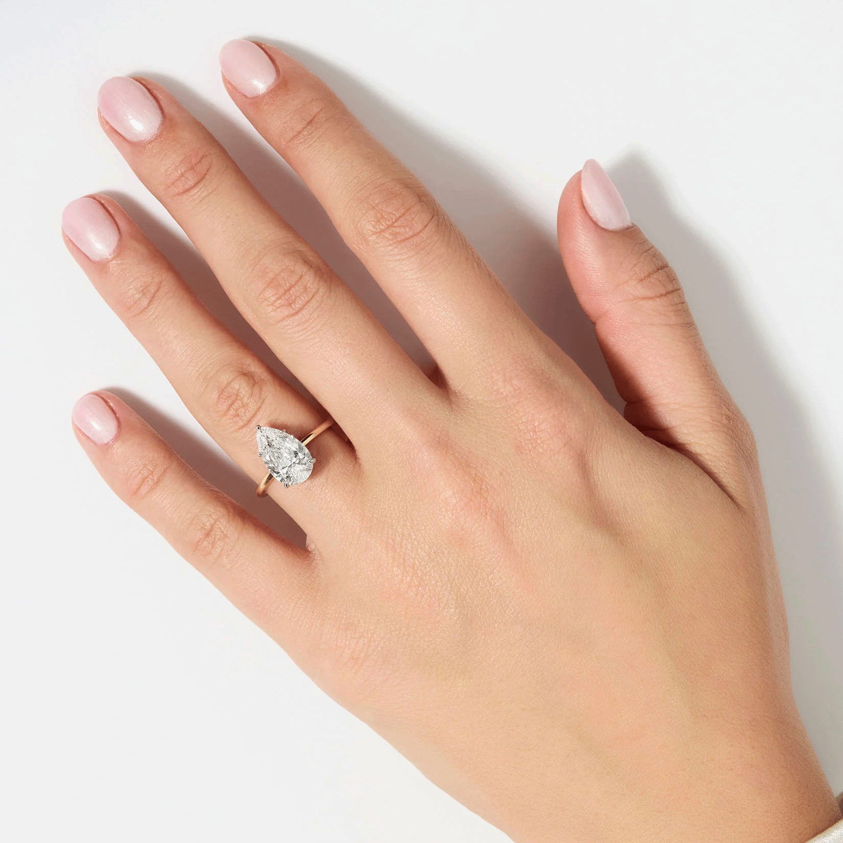 Certified IGI Pear-Shaped Lab-Grown Diamond Solitaire Ring