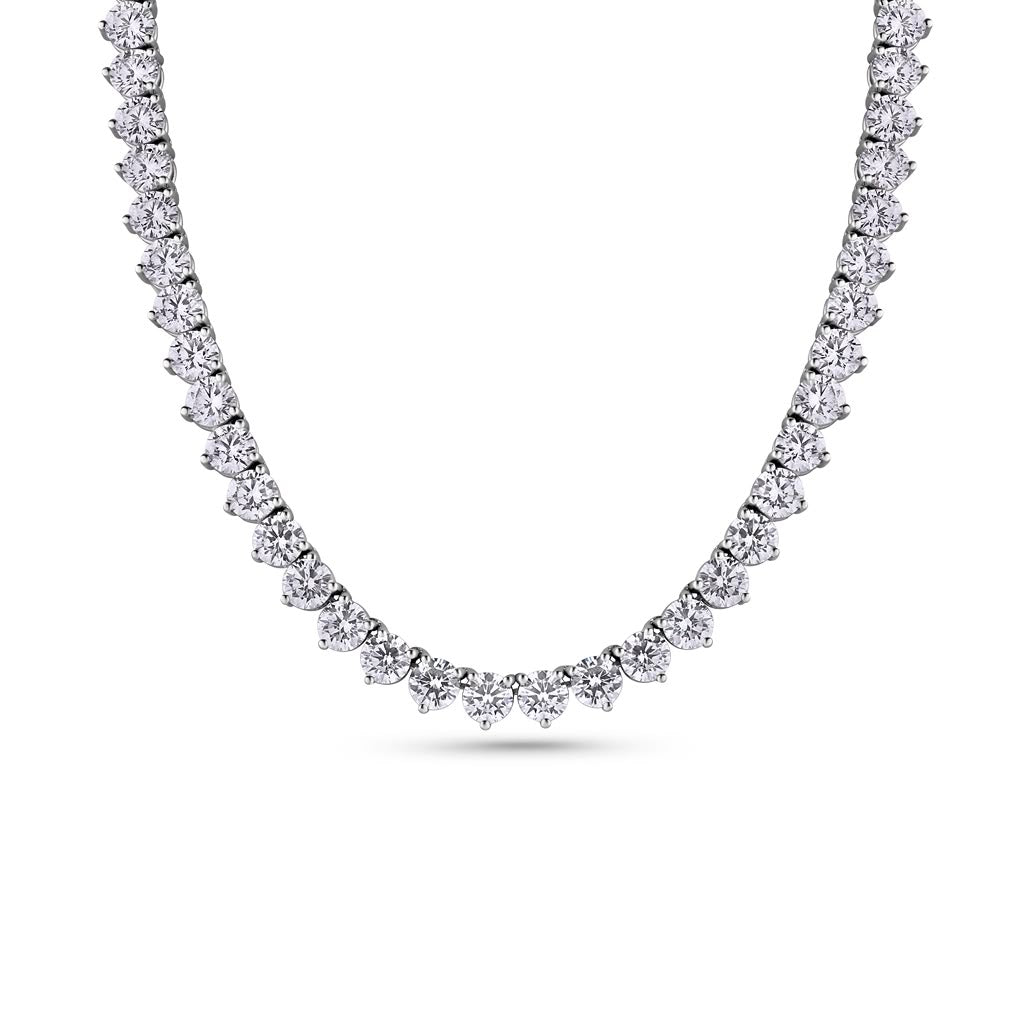 Round Brilliant Lab-Grown Diamond Tennis Necklace